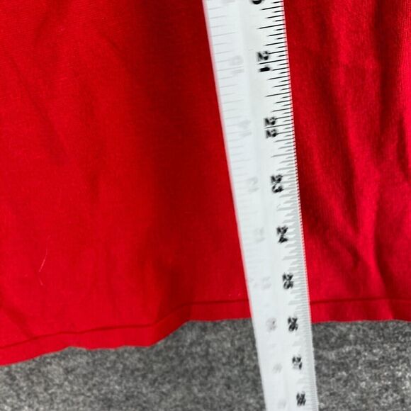 Unbranded Blouse Women M Medium Red Rhinestone Long Sleeve High Neck Pullover - Picture 6 of 7